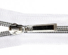 Молния спираль Т-7 декор. 65см (100шт) серебро